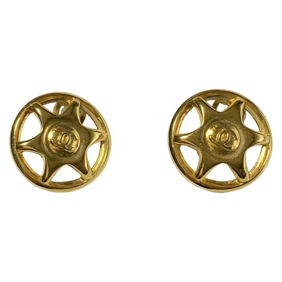 CHANEL - Gold Hardware Clip On Earrings 327-080125 - Picture 1 of 3